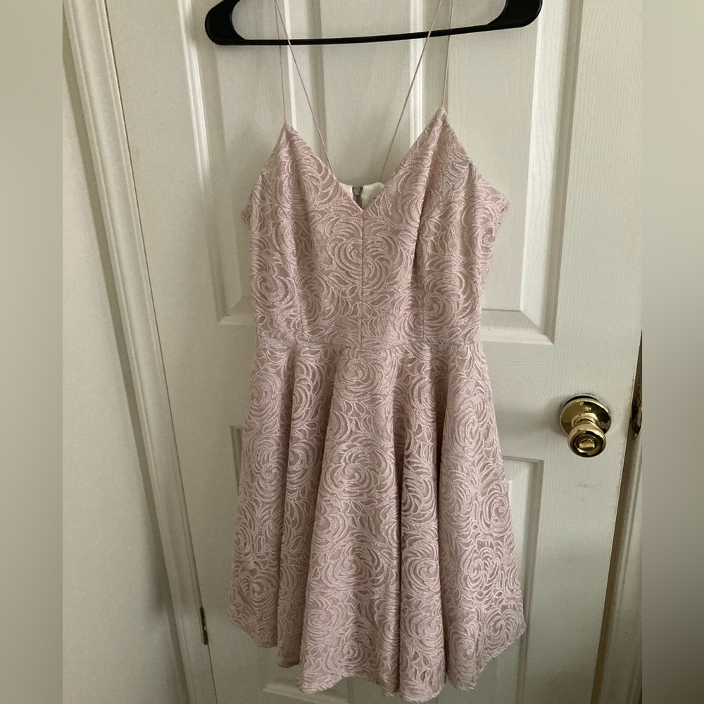 Blush Pink Formal Lace Dress